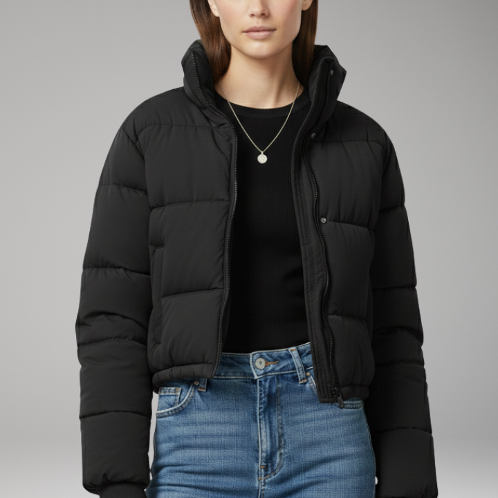 Cropped Quilted Puffer Jacket | Modern Proportions with Structured Warmth