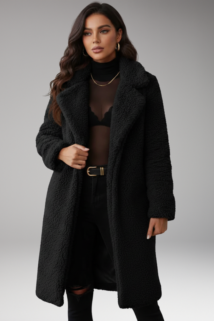 Fiona | Long Textured Jacket with Classic Lapels
