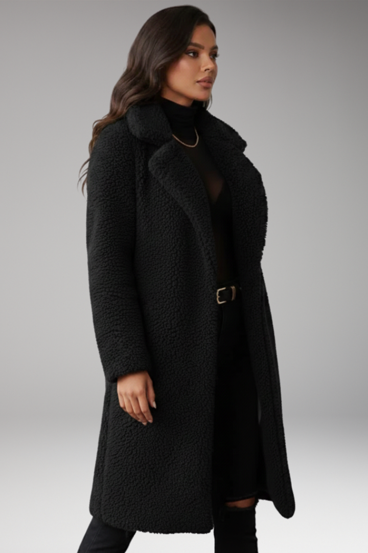 Fiona | Long Textured Jacket with Classic Lapels