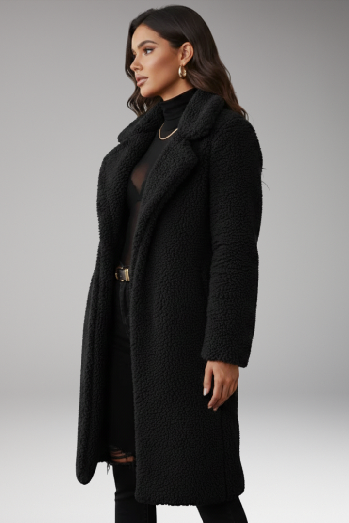 Fiona | Long Textured Jacket with Classic Lapels