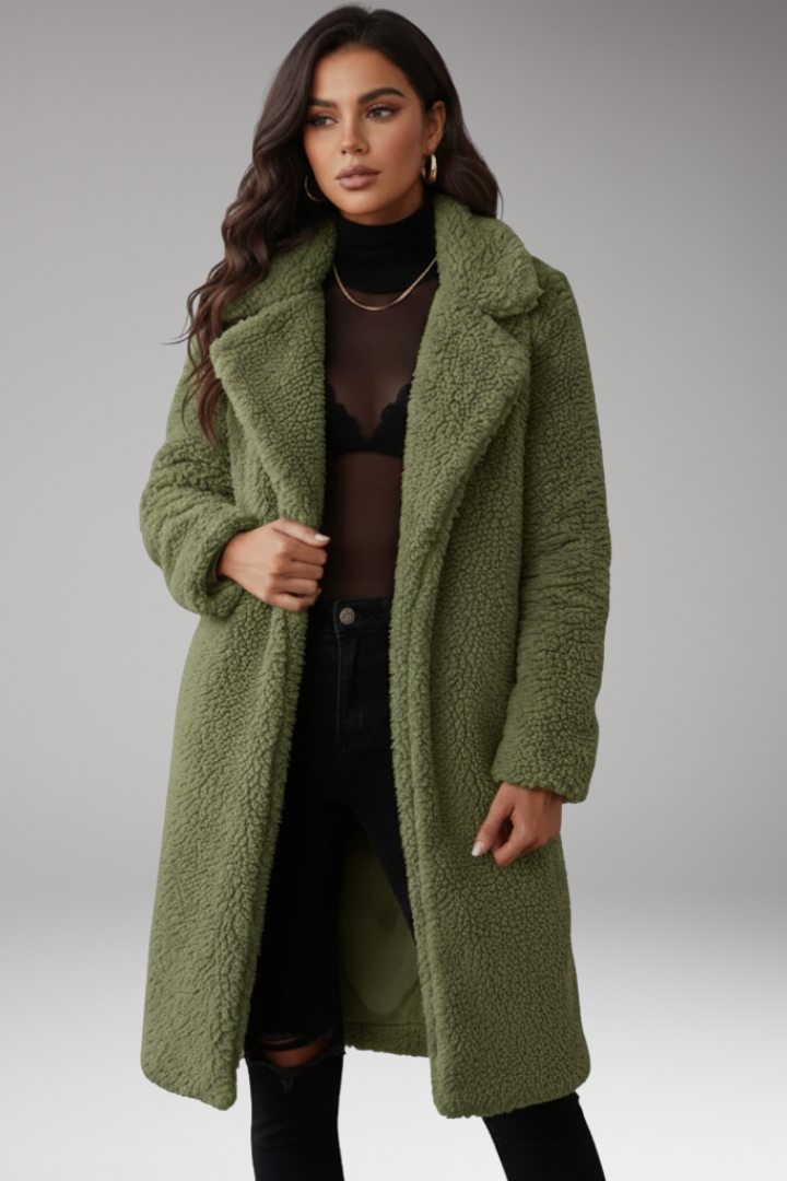 Fiona | Long Textured Jacket with Classic Lapels