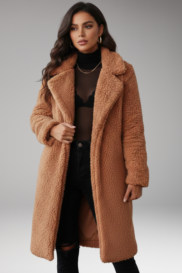 Fiona | Long Textured Jacket with Classic Lapels