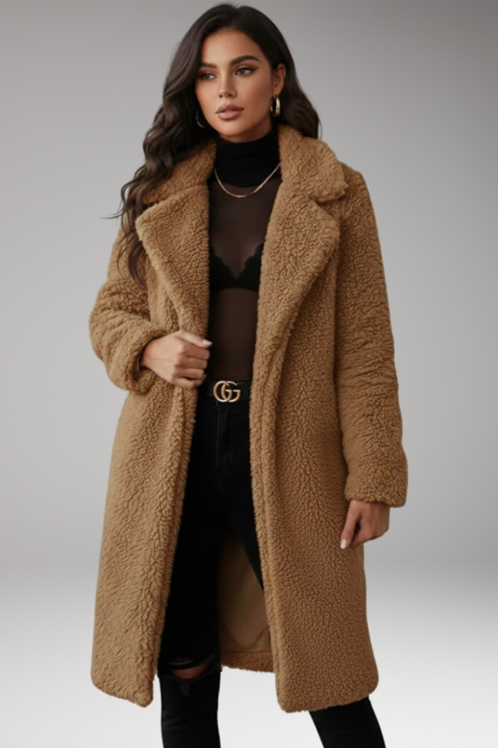 Fiona | Long Textured Jacket with Classic Lapels