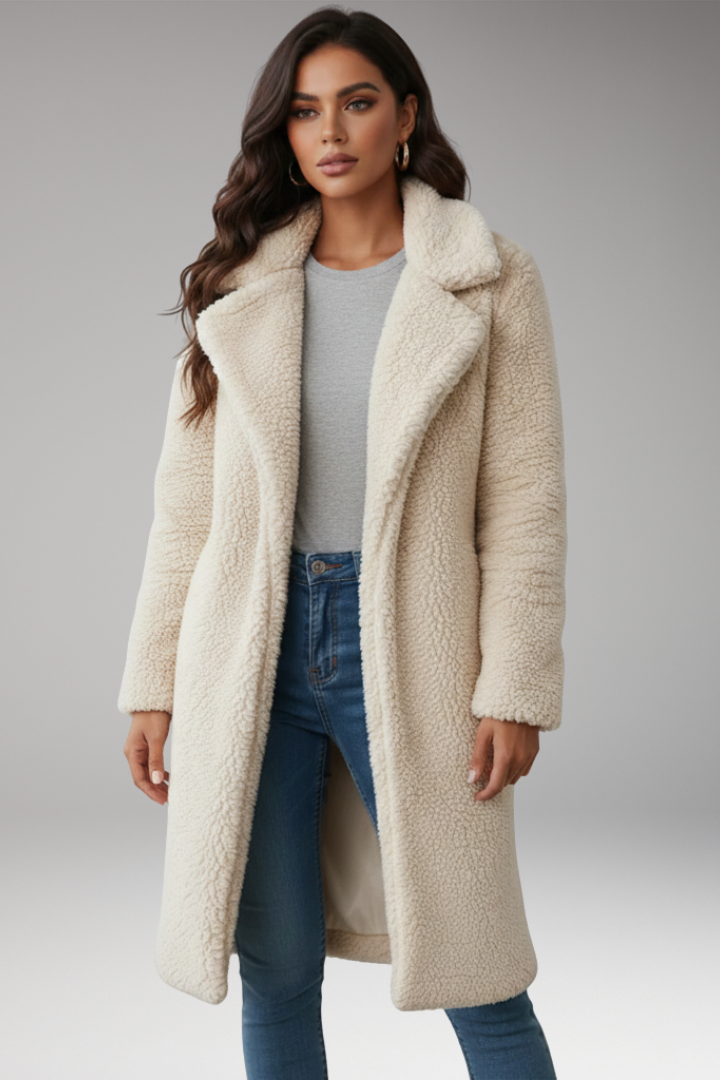 Fiona | Long Textured Jacket with Classic Lapels