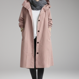 Women's Long Hooded Raincoat | Lightweight Waterproof Protection with Sleek Style