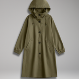 Women's Long Hooded Raincoat | Lightweight Waterproof Protection with Sleek Style