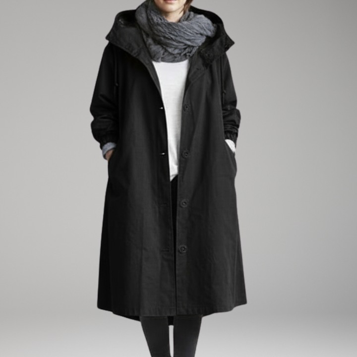 Women's Long Hooded Raincoat | Waterproof Protection with Stylish Coverage