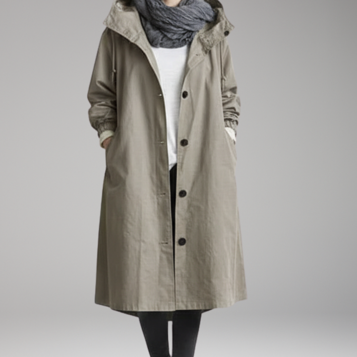 Women's Long Hooded Raincoat | Waterproof Protection with Stylish Coverage
