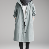Women's Long Hooded Raincoat | Lightweight Waterproof Protection with Sleek Style