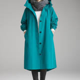 Women's Long Hooded Raincoat | Waterproof Protection with Stylish Coverage