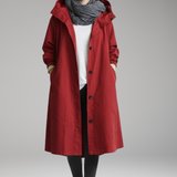 Women's Long Hooded Raincoat | Waterproof Protection with Stylish Coverage
