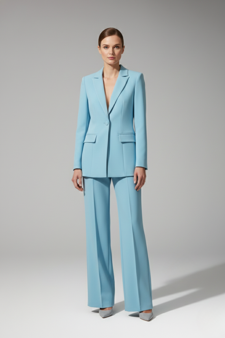 Rhiannon | V-Neck Longline Blazer Suit