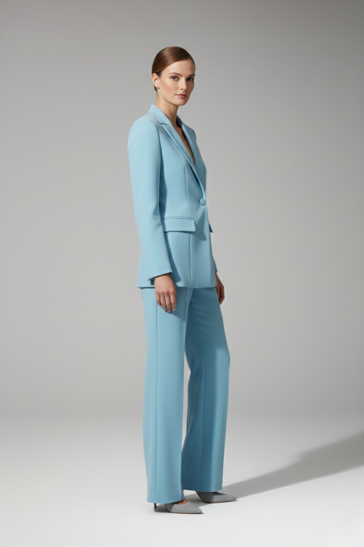 Rhiannon | V-Neck Longline Blazer Suit