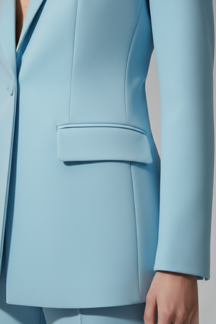Rhiannon | V-Neck Longline Blazer Suit