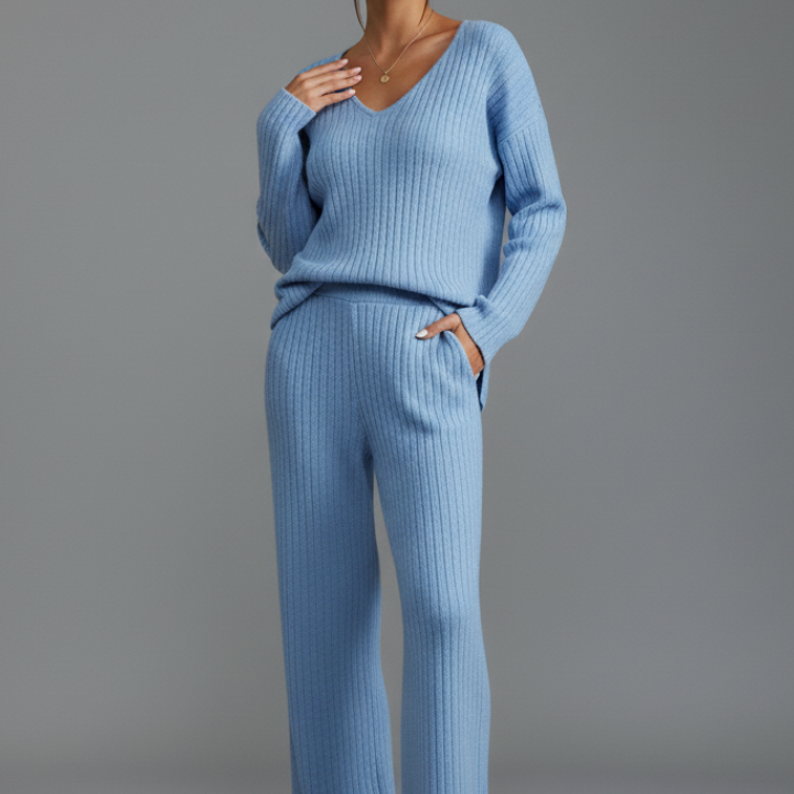 Women's Two-Piece Lounge Set | Comfortable Long Sleeve Relaxation Wear