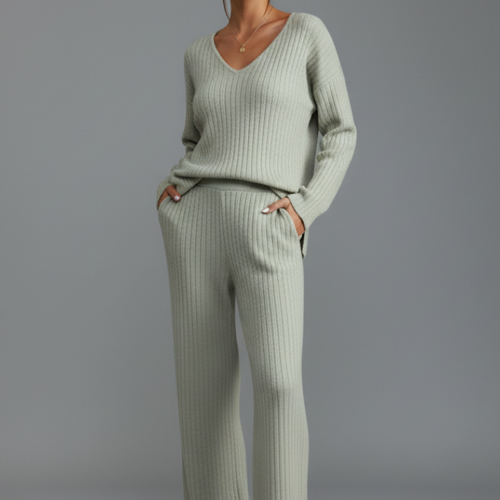 Women's Two-Piece Lounge Set | Comfortable Long Sleeve Relaxation Wear