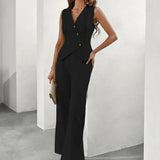 Two-Piece Button Vest & Pants Set | Effortless Sophistication, All-Day Comfort