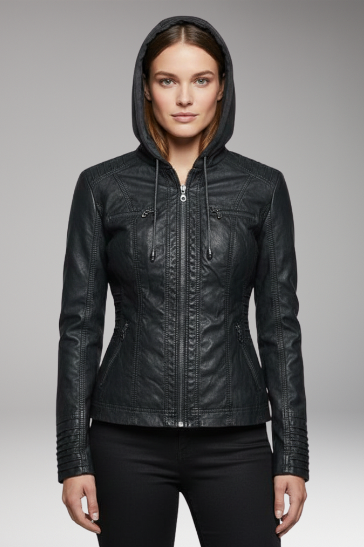 Ruth | Hooded Zip Jacket with Textured Finish