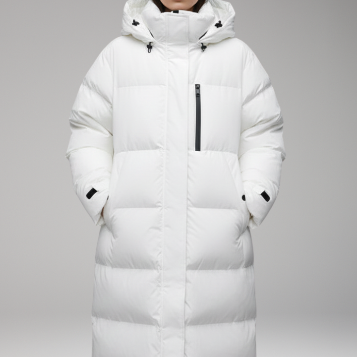 Women's Full-Length Puffer Jacket with Hood | Ultimate Warmth, Modern Style