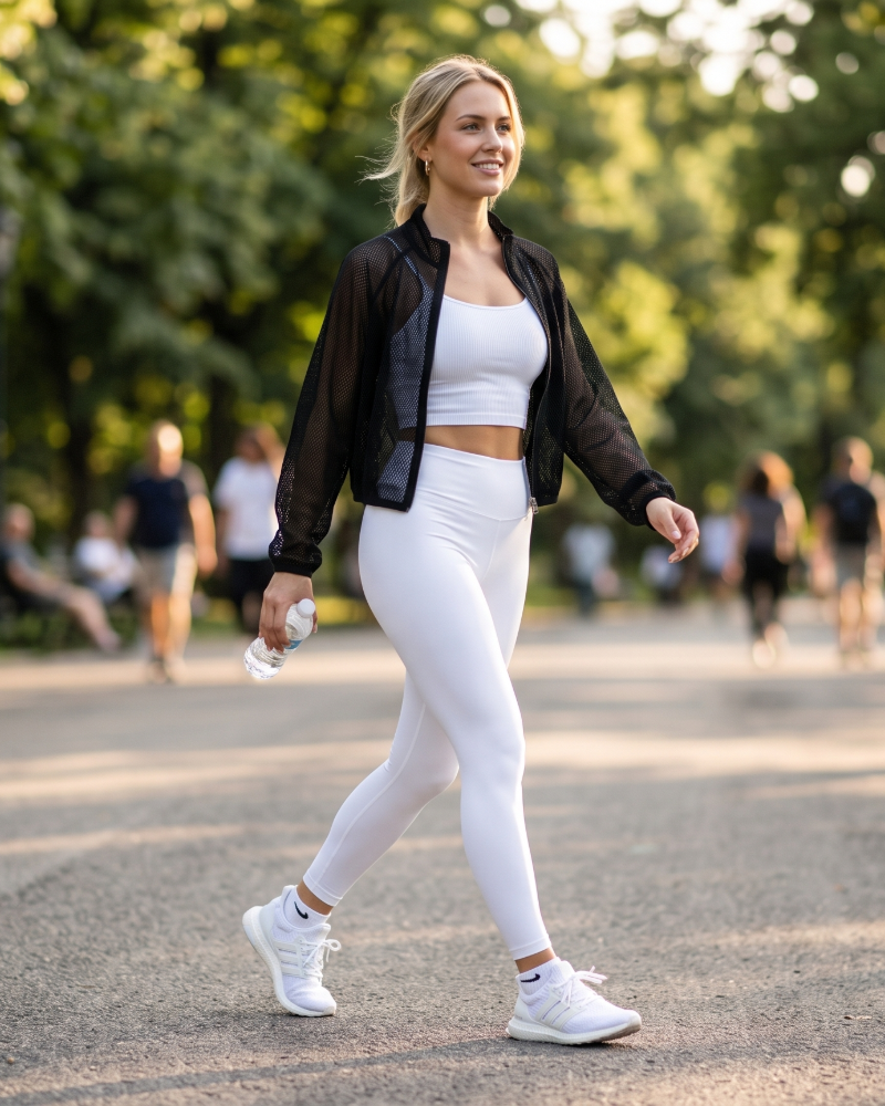 Jane | Cropped Mesh Sports Jacket with Full Zip