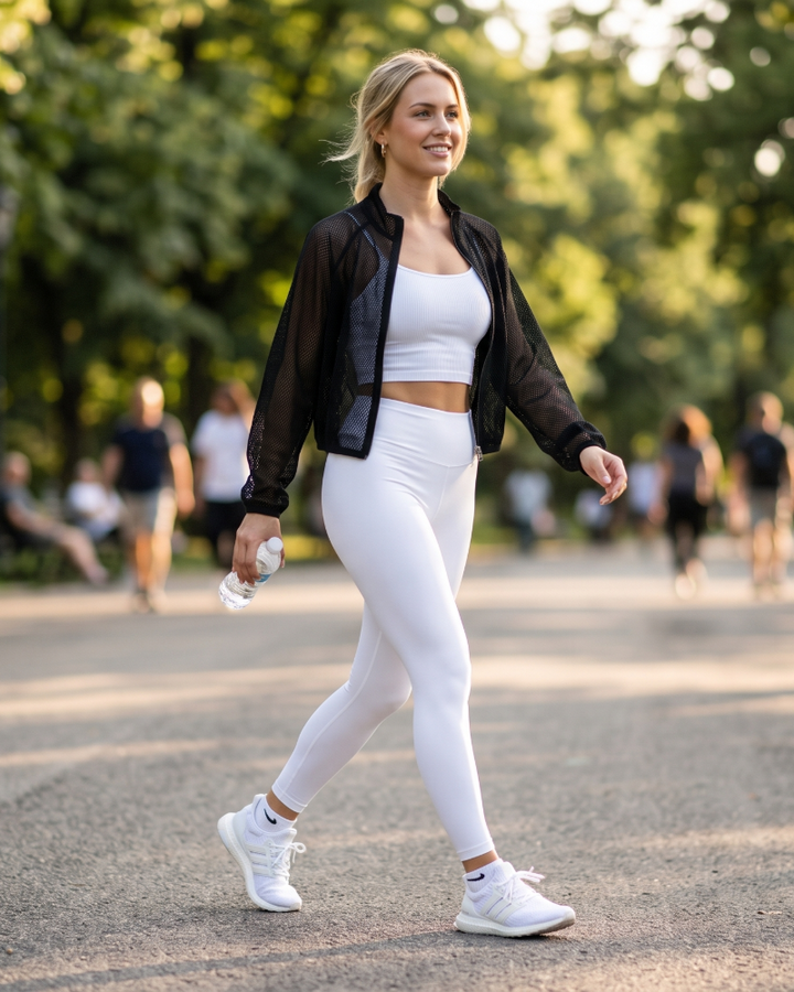 Jane | Cropped Mesh Sports Jacket with Full Zip
