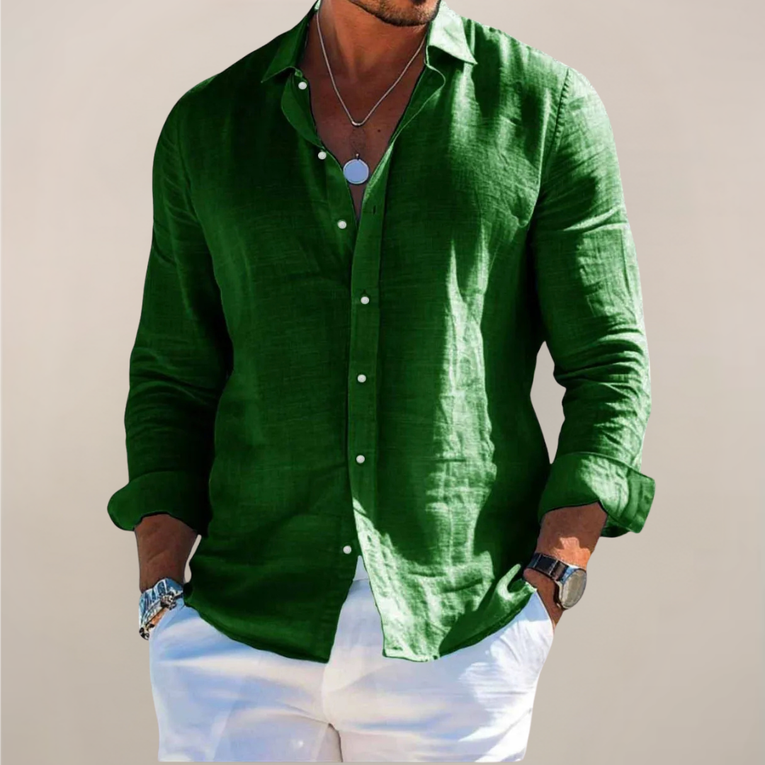 Men's Buttoned Linen Shirt