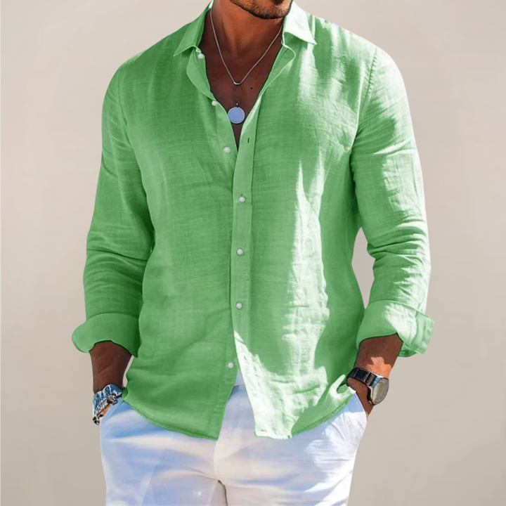Men's Buttoned Linen Shirt