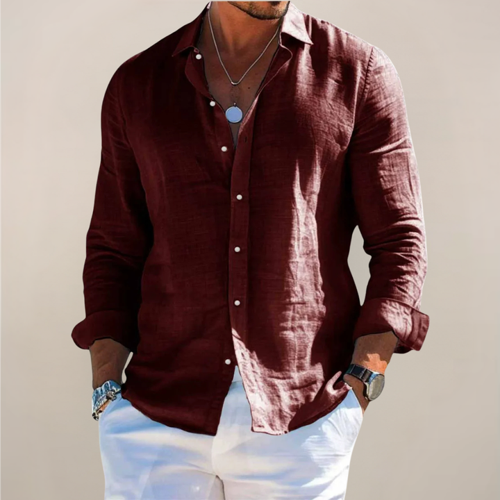 Men's Buttoned Linen Shirt