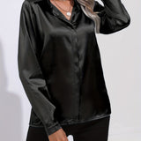 Satin Button-Down Blouse | Luxurious Feel, Professional Elegance