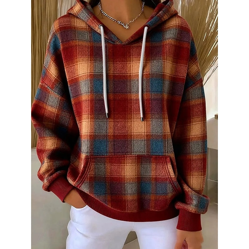 Julie | Checked Hooded Sweatshirt