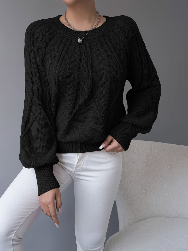 Paula | Cable Knit Jumper with Lantern Sleeves