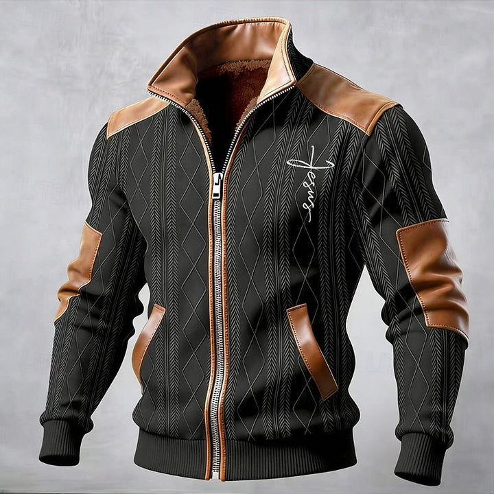 Rhys | Lined Stand-Collar Jacket with Contrast Trim