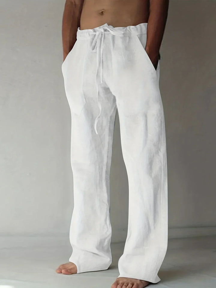 Bryn | Wide-Leg Linen Trousers with Drawstring