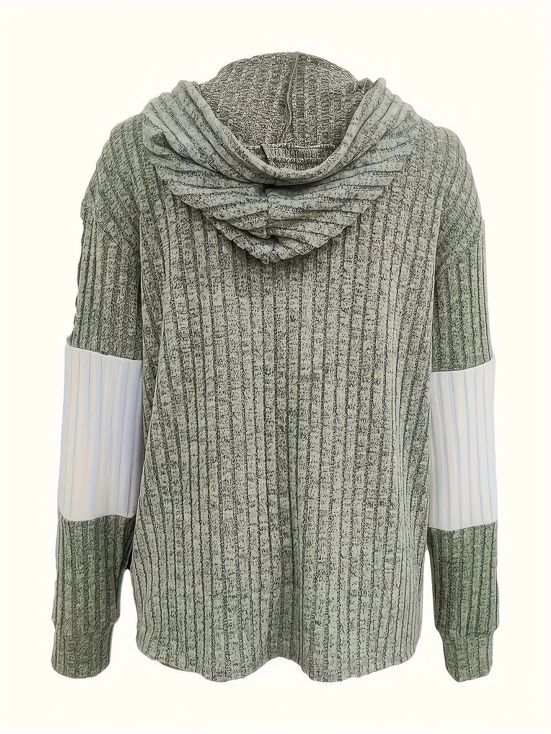 Rosie | Two-Tone Hooded Zip-Up Knit Jacket