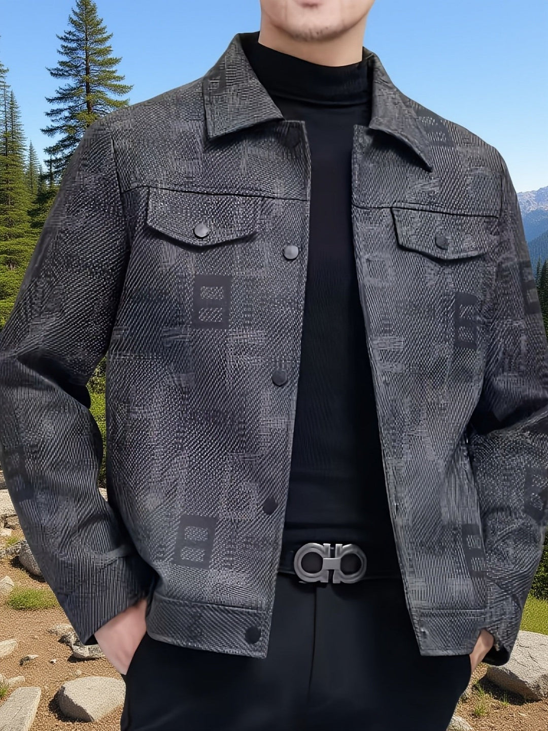 Declan | Textured Trucker Jacket