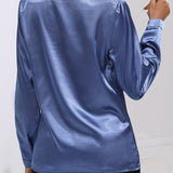 Satin Button-Down Blouse | Luxurious Feel, Professional Elegance