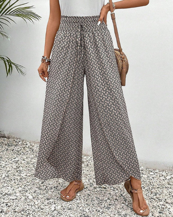 Nancy | Wide-Leg Trousers with Geometric Print
