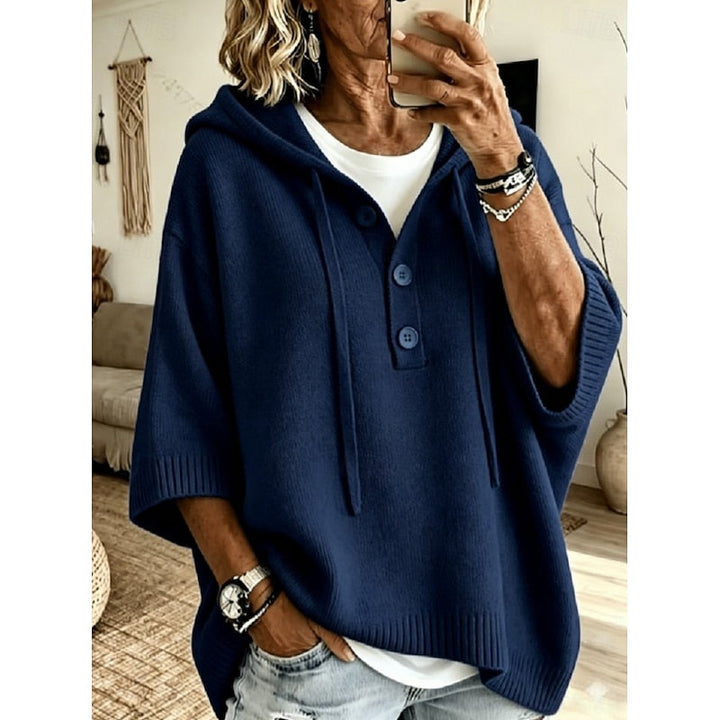 Imogen | Relaxed Hooded Jumper with Button Placket