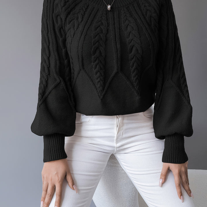 Paula | Cable Knit Jumper with Lantern Sleeves