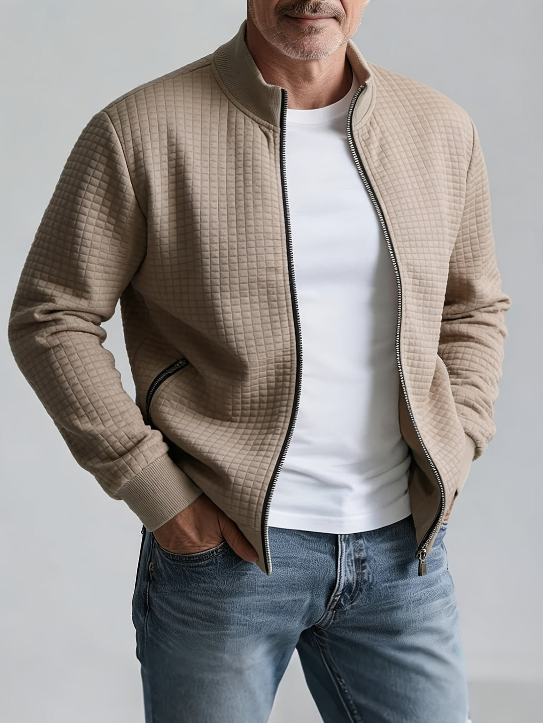 Charlie | Textured Stand-Collar Jacket