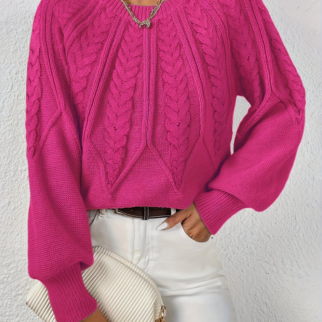 Tracey | Crew Neck Cable Knit Jumper