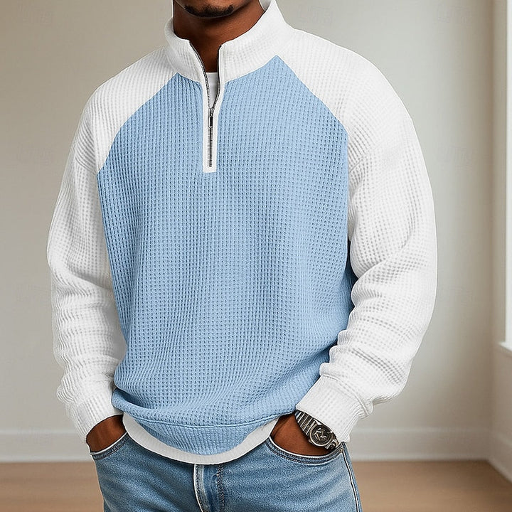 Barry | Textured Quarter-Zip Pullover