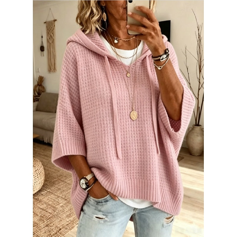 Iris | Waffle-Knit Hooded Jumper