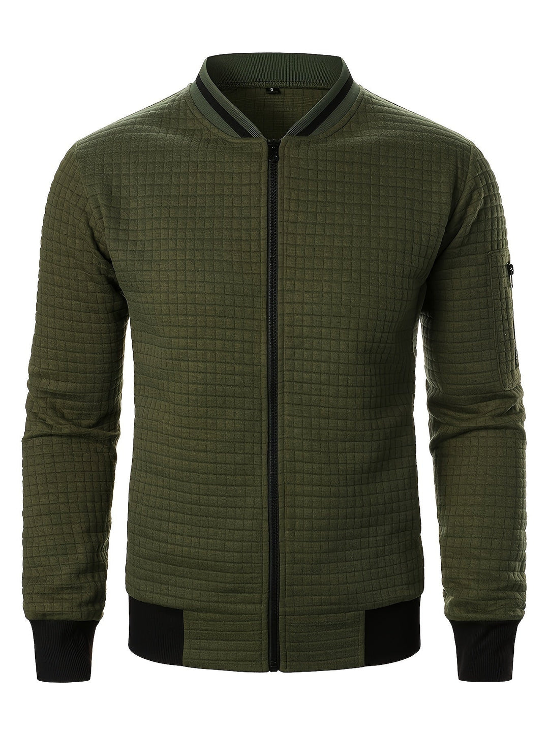 Sean | Textured Bomber Jacket with Ribbed Trim