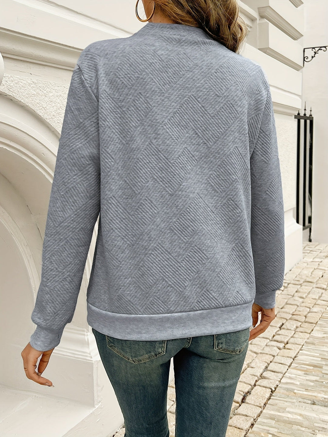 Sandra | Soft Knit Jumper with Asymmetric Button Neck