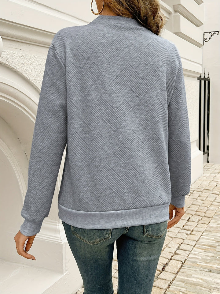 Sandra | Soft Knit Jumper with Asymmetric Button Neck