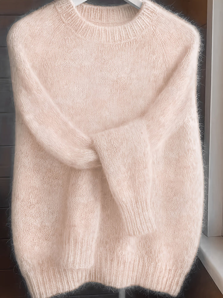 Philippa | Textured Crew Neck Jumper in Soft Knit