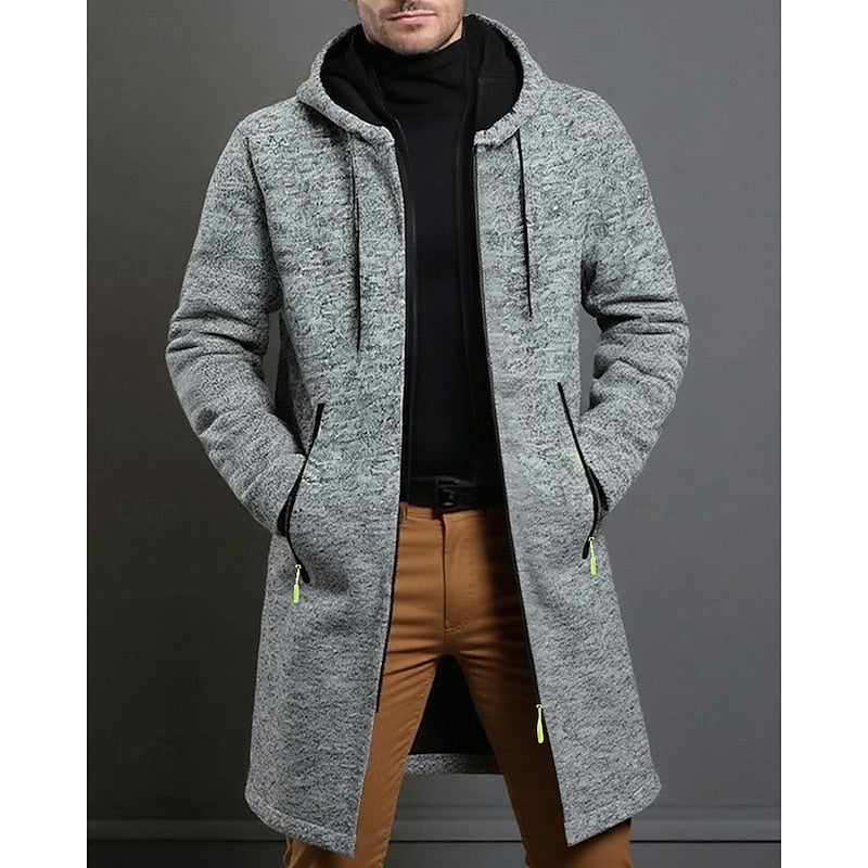 Simon | Minimalist Mid-Length Hooded Coat