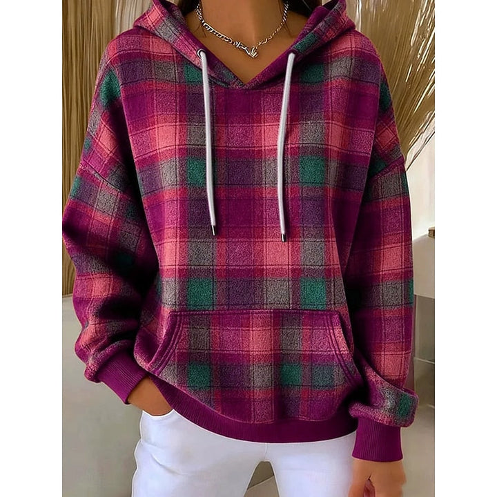 Julie | Checked Hooded Sweatshirt