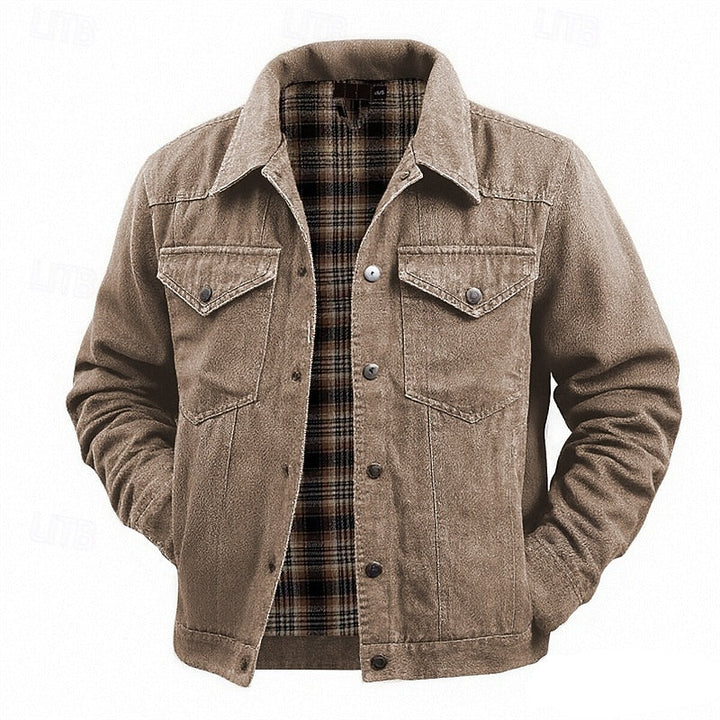 Stuart | Check-Lined Utility Jacket with Lapels